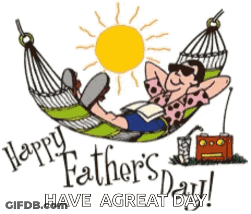 A Cartoon Of A Man Laying In A Hammock Reading A Book . GIF
