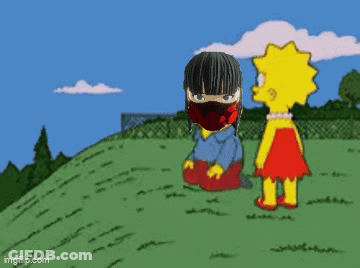 A Cartoon Of A Man Laying On The Ground Next To A Girl Standing Next To Him . GIF