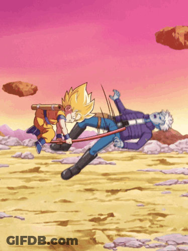 A Cartoon Of A Man Laying On The Ground With A Purple Sky In The Background GIF