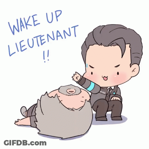 A Cartoon Of A Man Laying On The Ground With The Words Wake Up Lieutenant GIF