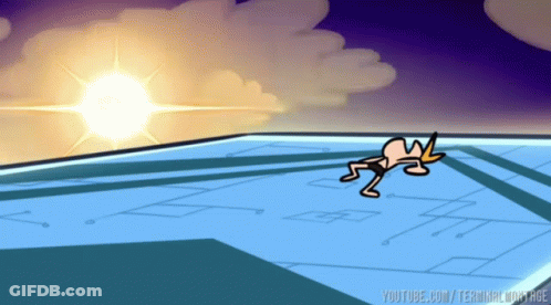 A Cartoon Of A Man Laying On The Ground With The Words Youtube.com/terminalhogtage Underneath Him GIF
