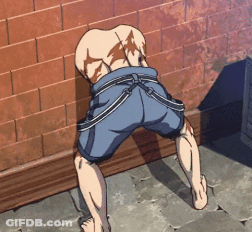 A Cartoon Of A Man Leaning Against A Wall GIF