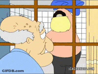 A Cartoon Of A Man Looking Out A Window With Icachondeo.com Written Below It GIF