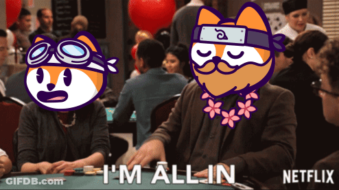 A Cartoon Of A Man Playing Poker With The Words I 'M All In On The Bottom GIF