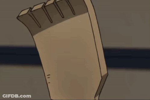 A Cartoon Of A Man Reading A Book And Holding A Wooden Stick With The Number 3 On It GIF