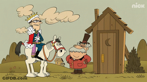 A Cartoon Of A Man Riding A Horse With A Nick Logo In The Corner GIF