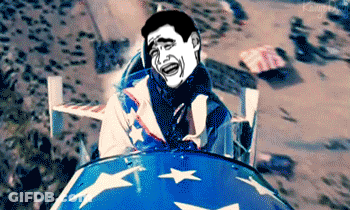 A Cartoon Of A Man Riding A Roller Coaster With A Smiley Face On It GIF