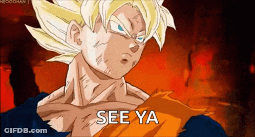 A Cartoon Of A Man Saying `` See Ya '' In Front Of A Fire Background . GIF