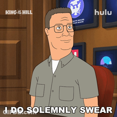 A Cartoon Of A Man Says I Do Solemnly Swear GIF