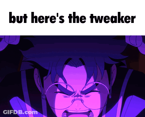 A Cartoon Of A Man Screaming With The Words But Here 'S The Tweaker Below Him GIF