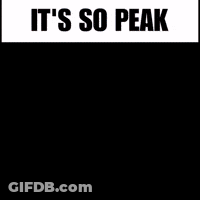 A Cartoon Of A Man Screaming With The Words " It 'S So Peak " Below Him GIF