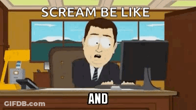 A Cartoon Of A Man Sitting At A Desk With A Computer And Screaming . GIF