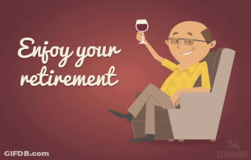 A Cartoon Of A Man Sitting In A Chair Holding A Glass Of Wine GIF