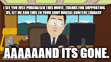 A Cartoon Of A Man Sitting In Front Of A Computer With The Words " I See You Just Purchased This Movie " GIF