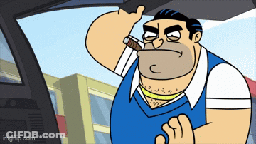 A Cartoon Of A Man Smoking A Cigarette In A Car With Imgflip.com At The Bottom GIF
