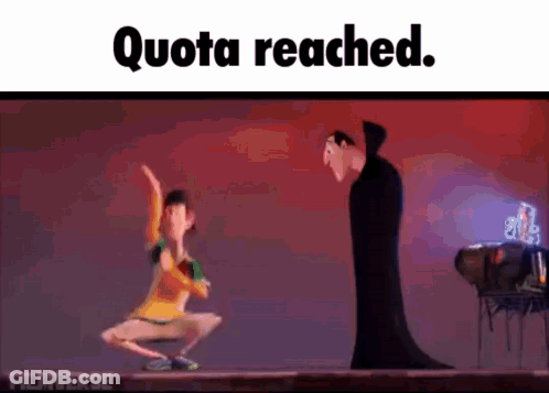 A Cartoon Of A Man Squatting Next To A Vampire With The Words " Quota Reached " Above Them GIF