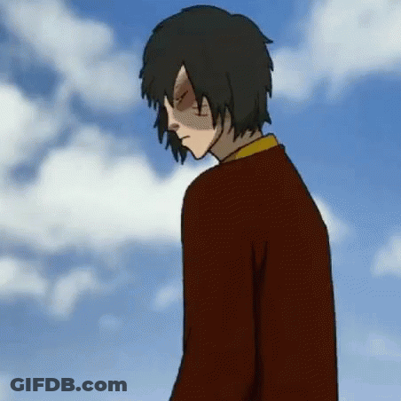 A Cartoon Of A Man Standing In Front Of A Blue Sky With Clouds . GIF