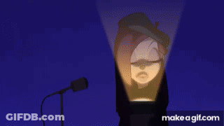 A Cartoon Of A Man Standing In Front Of A Group Of People With The Words Make A Gif.com At The Bottom GIF