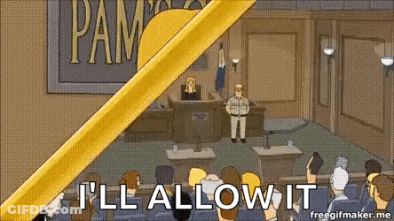 A Cartoon Of A Man Standing In Front Of A Judge In A Courtroom With A Yellow Ribbon . GIF