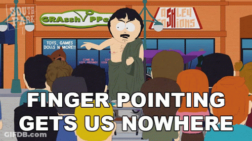 Man Standing In Front Of Store With Finger Pointing Gets Us Nowhere GIF