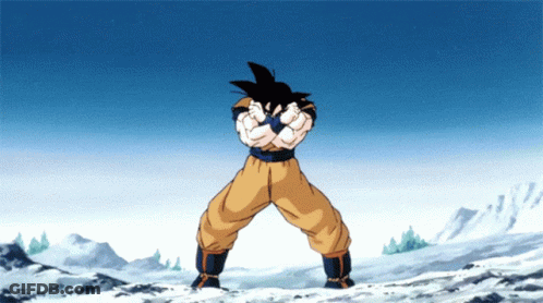 A Cartoon Of A Man Standing In The Snow With His Arms Outstretched GIF