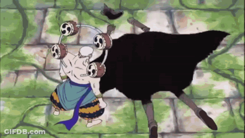 A Cartoon Of A Man Standing Next To A Black Ostrich In A Forest . GIF