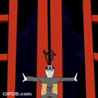 A Cartoon Of A Man Standing Next To A Giant Blue Dog . GIF