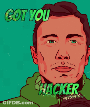 A Cartoon Of A Man Taking A Picture With The Words Got You Hacker Behind Him GIF