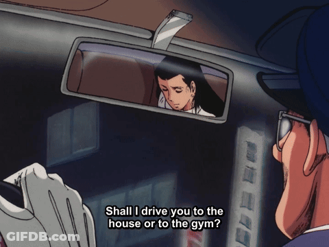 A Cartoon Of A Man Talking To Another Man In A Car GIF