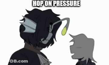 A Cartoon Of A Man Talking To Another Man That Says Hop On Pressure GIF