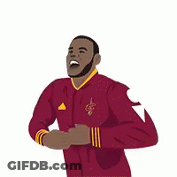 A Cartoon Of A Man Wearing A Cleveland Cavaliers T-Shirt GIF