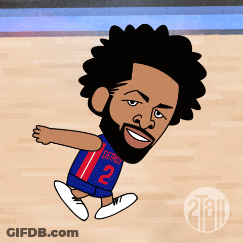 A Cartoon Of A Man Wearing A Detroit Jersey GIF