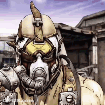 A Cartoon Of A Man Wearing A Gas Mask GIF