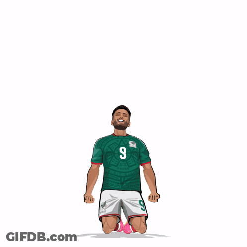 A Cartoon Of A Man Wearing A Green Jersey With The Number 9 On It GIF