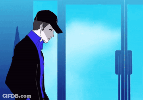 A Cartoon Of A Man Wearing A Hat That Says ' S ' On It GIF