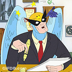 A Cartoon Of A Man Wearing A Hawkman Mask GIF