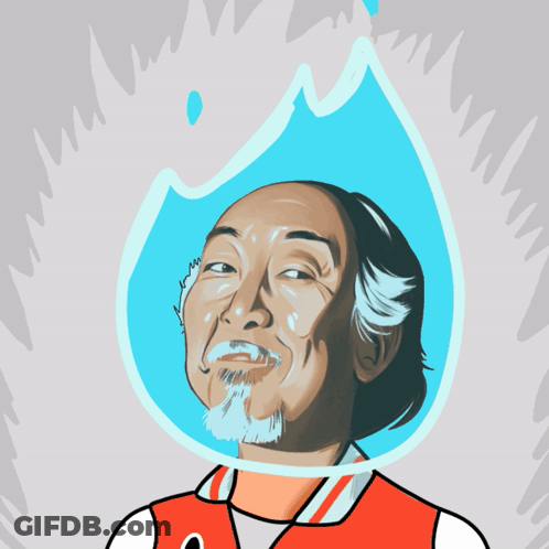 A Cartoon Of A Man Wearing A Helmet With A Drop Of Water On His Head GIF