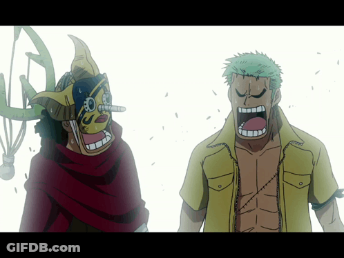 A Cartoon Of A Man Wearing A Mask And A Yellow Shirt With His Mouth Open GIF