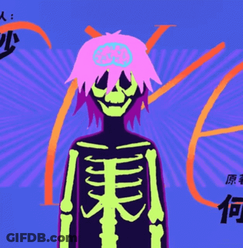A Cartoon Of A Man Wearing A Mask And Gloves Cutting His Hair With Scissors . GIF