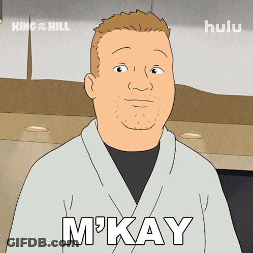 A Cartoon Of A Man Wearing A Robe With The Word M'kay On It GIF