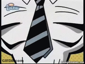 A Cartoon Of A Man Wearing A Tie With A Toon 'S Logo In The Background GIF