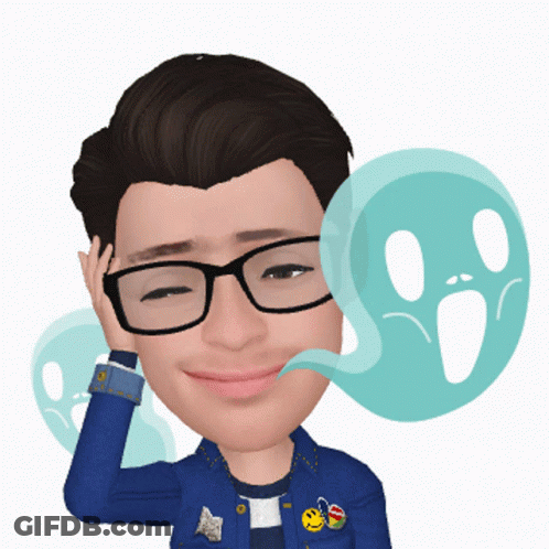 A Cartoon Of A Man Wearing Glasses And A Blue Jacket GIF