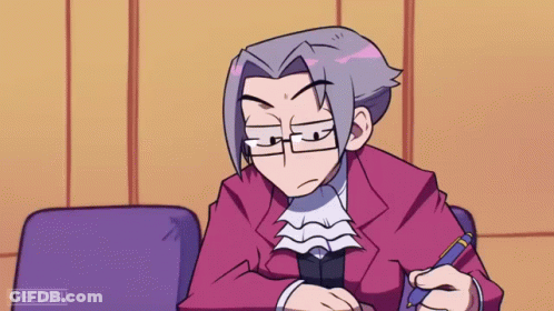 A Cartoon Of A Man Wearing Glasses And A Red Jacket With The Word Speedoru On The Bottom Left GIF