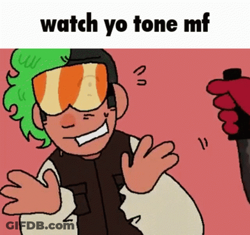 A Cartoon Of A Man Wearing Goggles And Holding A Knife With The Words Watch Yo Tone Mf Below Him GIF