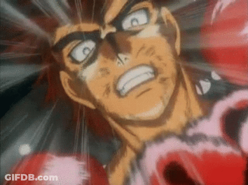A Cartoon Of A Man Wearing Red Boxing Gloves With The Letter A On His Face GIF