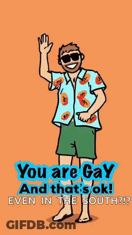 A Cartoon Of A Man Wearing Sunglasses And A Hawaiian Shirt Waving . GIF