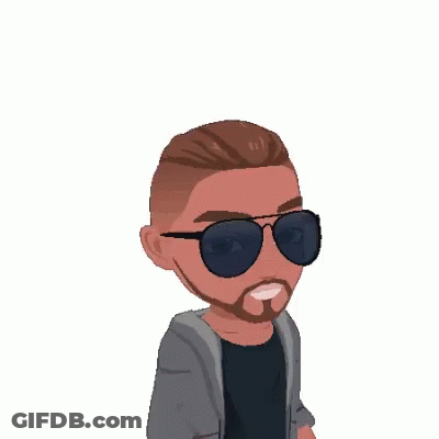 A Cartoon Of A Man Wearing Sunglasses And A Jacket With The Word Arch Above Him GIF