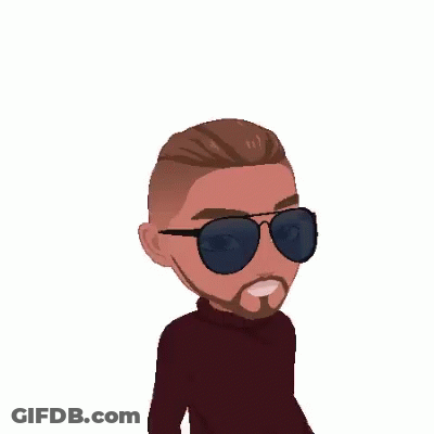 A Cartoon Of A Man Wearing Sunglasses And A Red Shirt With The Word Argh Written Above Him . GIF