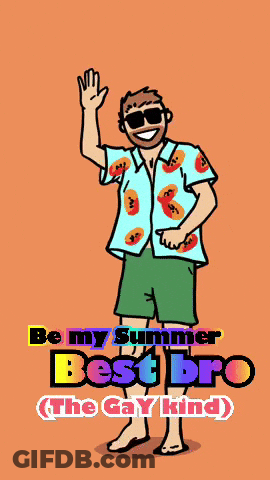 Cartoon Man With Sunglasses And Be My Summer Shirt GIF