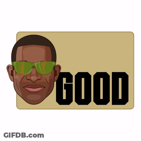 A Cartoon Of A Man Wearing Sunglasses And A Sign That Says Good GIF